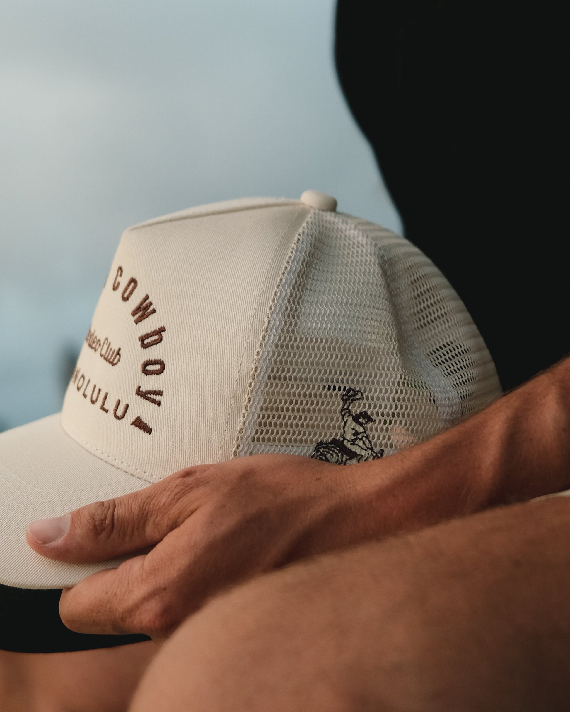 The Paniolo Beige Mesh Snapback | Hawaiian Cowboy Hat